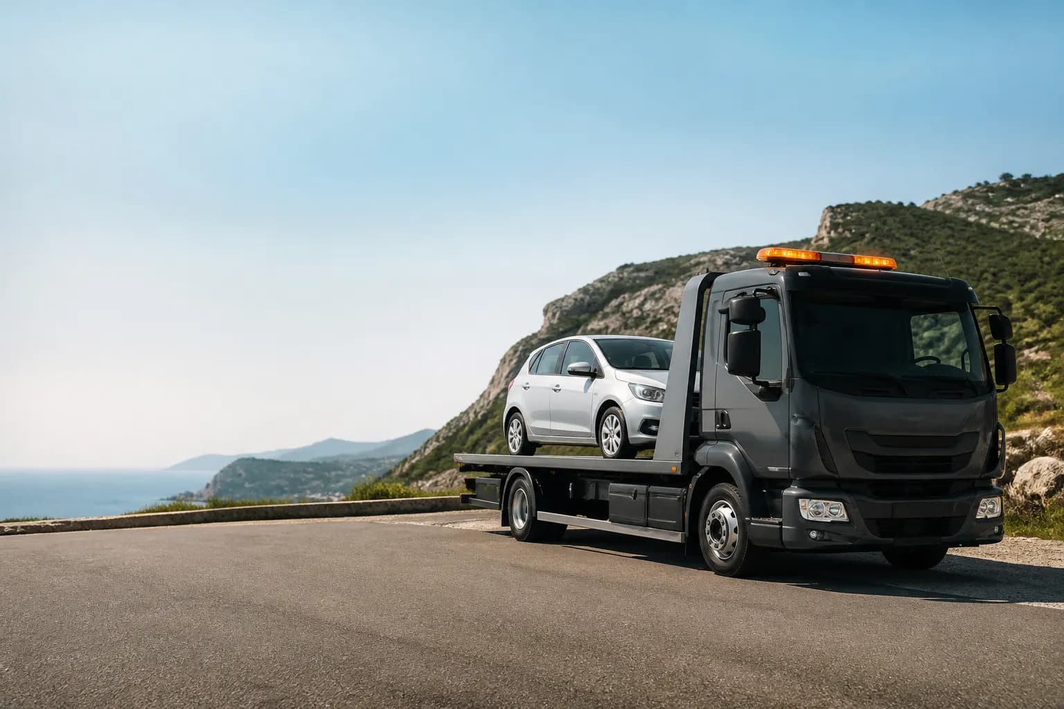 Tarif remorquage voiture à Marseille : véhicule sur plateau de dépanneuse, devis clair Remorquage13.fr