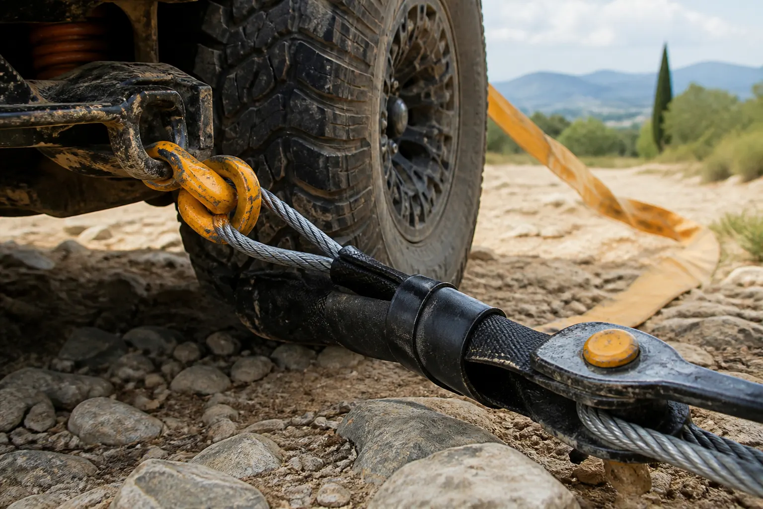 Treuil et sangles pour dépannage 4×4 près des Calanques
